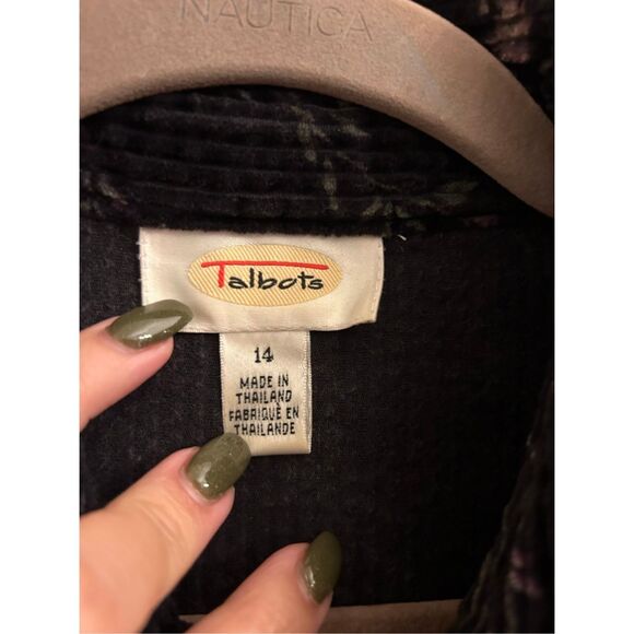 VTG Talbots Wide Wale Corduroy Floral Maxi Dress sz 14 front button Boho Cottage - Picture 4 of 7